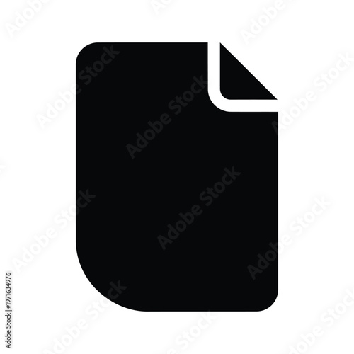 Black silhouette of a folded document or booklet with a corner turned up