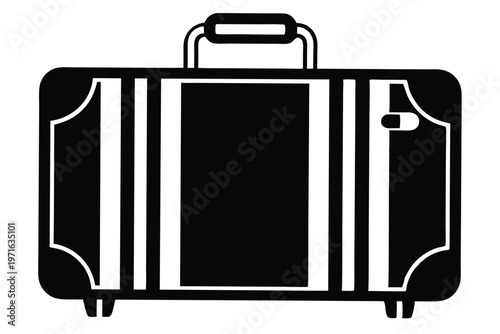 a luggage silhouette line art vector illustration