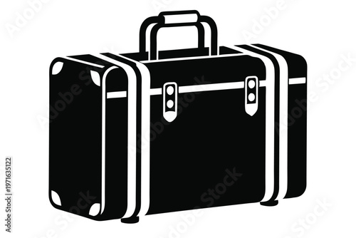 a luggage silhouette line art vector illustration