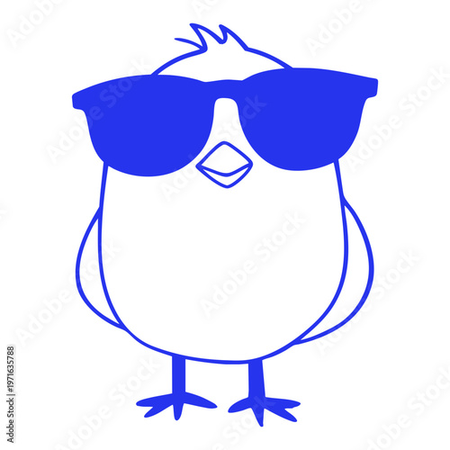 Cool Stylish Chicken Cartoon Character