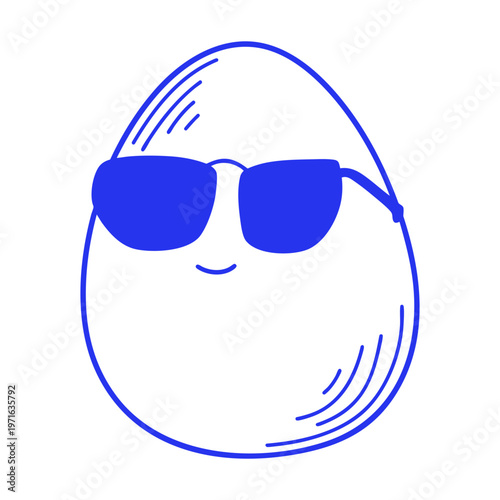 Easter Egg Wearing Sunglasses Cool Cartoon
