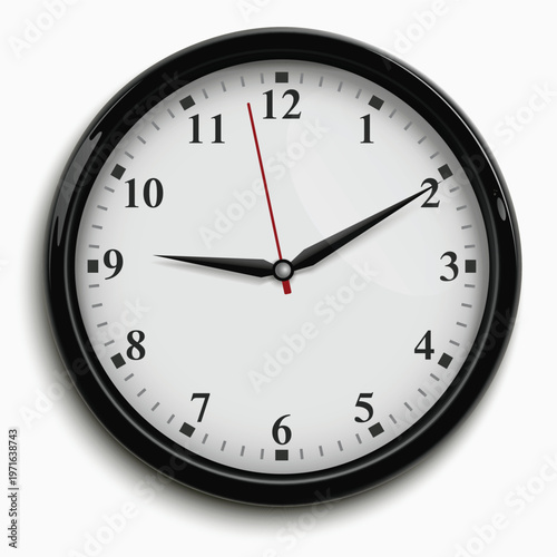 Office Wall Clock Vector Illustration