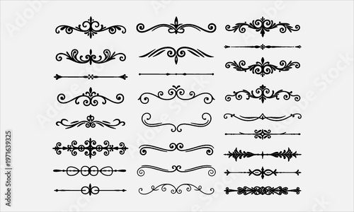 Konstfotografi Decorative dividers, ornamental borders, vintage elegant separators