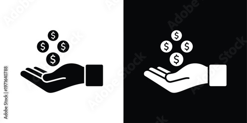 Revenue icon simple flat design illustration representing financial income profit business earning and growth concept