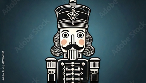 Vintage Nutcracker Soldier Character Illustration.