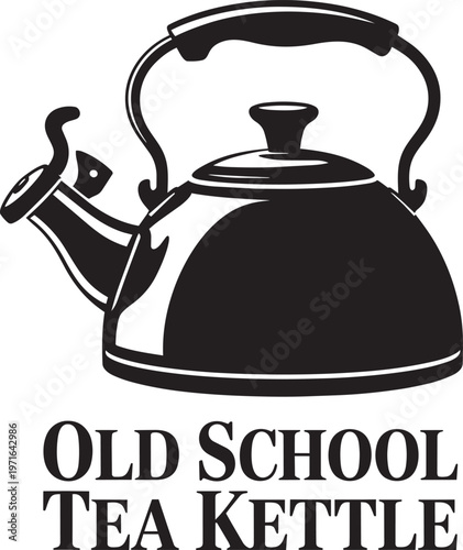 Classic Old School Tea Kettle Illustration For Brewing Tea And Hot Beverages
