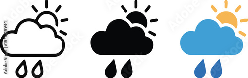 Weather forecast line icons.