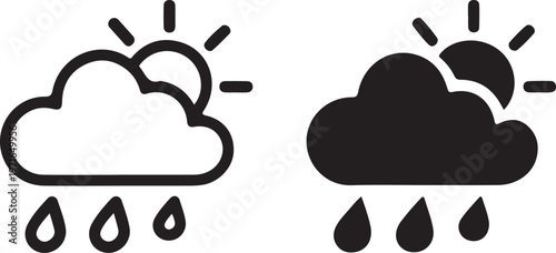 Cloud sun icons vector illustration simple design.