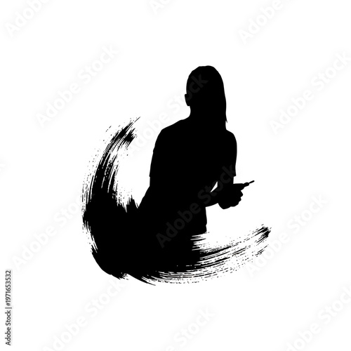 Silhouette of the Modern: A stylized silhouette captures a person, embodying the essence of modern lifestyles, with elegant brushstrokes forming a dynamic, artistic visual.