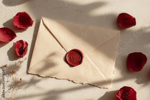 Sealed Envelope with Dried Rose Petals