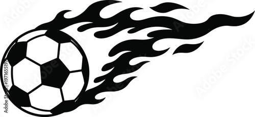 Fiery soccer ball illustrating the passion and intensity of a global soccer championship tournament