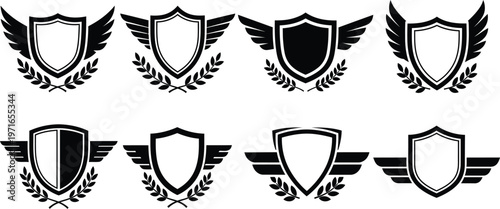 Emblems and crests for global soccer championship design elements for sports teams and international tournaments