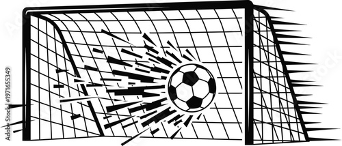 Iconic soccer goal post illustration celebrating the thrill of the global soccer championship tournament