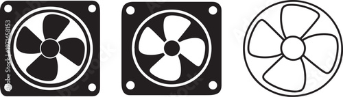 Industrial ventilation fan icon bold premium stroke.