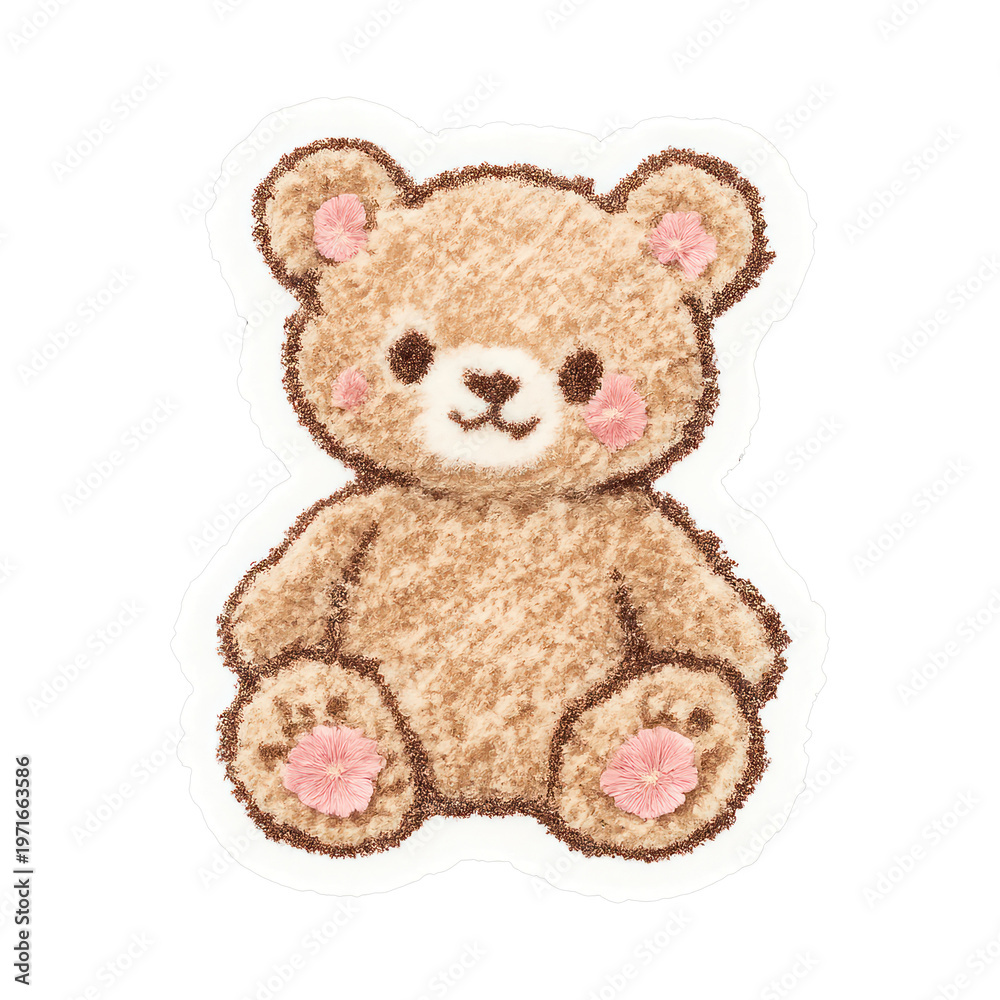 Fototapeta premium PNG Cute plush teddy bear illustration.