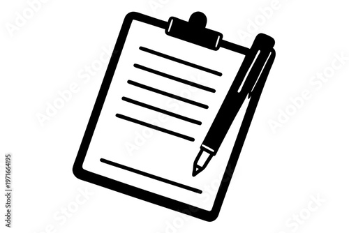 Property Agreement Clipboard with Contract and Pen Vector Design for Real Estate Business Concept