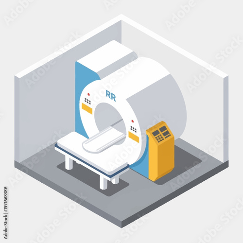 Modern Medical MRI Scanner Machine Illustration.