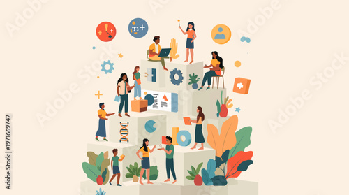 A calming, neutral beige background evokes simplicity and warmth. Ideal for website design, presentations, or social media content requiring a clean a