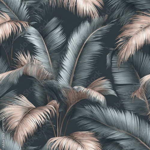 Explore a vibrant tropical jungle wallpaper pattern in soft pastel hues and elegant design elements