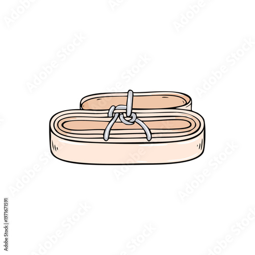 Hand-drawn illustration of ballet pointe shoes tied with ribbons