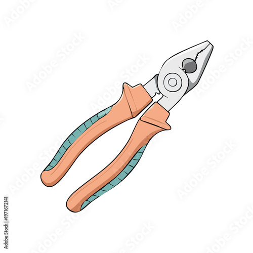 Handyman's orange handled pliers tool for crafting repair and construction projects