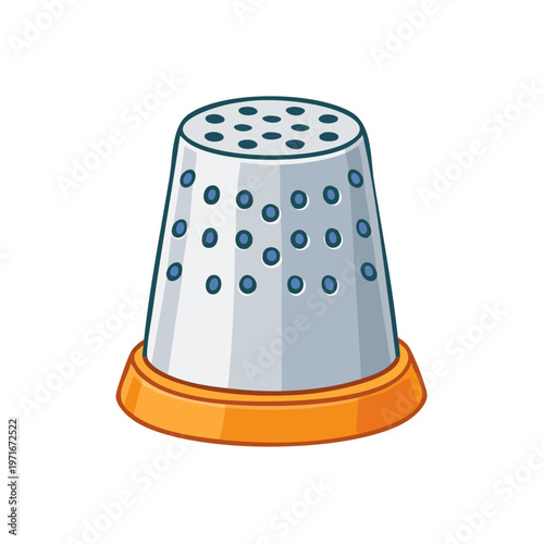 Metal thimble with textured dimples for finger protection during sewing crafts