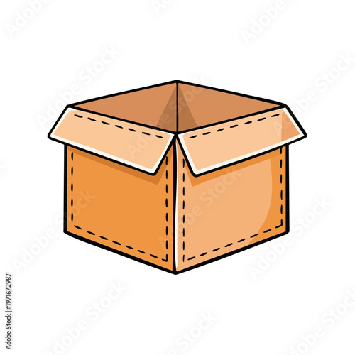 Open Cardboard Box with Folded Flaps Ideal for Shipping and Storage