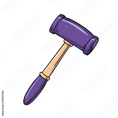 Purple Gavel Symbolizing Justice Law or Auction on a White Background