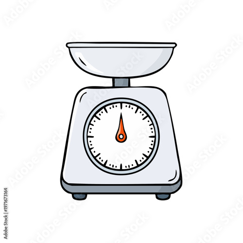 Retro kitchen scale with analog dial and pointer for measuring ingredients or weight