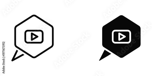 Contrast between light and dark youtube speech bubble icons