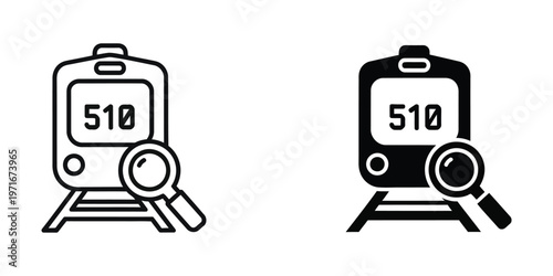 Magnifying glass inspection of identical train cars displaying number 510