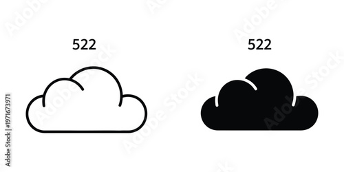 Comparison of stylized and filled cloud icons with identical numeric labels.