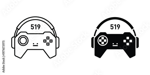 Two contrasting designs of gaming headset controllers labeled with model number 519