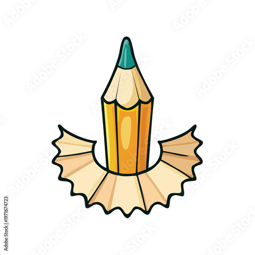 Yellow Pencil with Wood Shavings Shaped Like a Ballerina