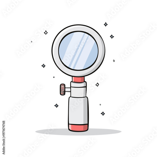 Whimsical Magnifying Glass with Sparkle Accents Searching for Clues