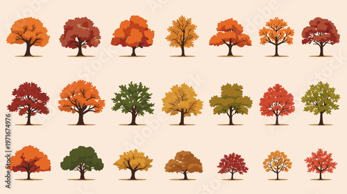 A vibrant autumn tree illustration evokes feelings of warmth and tranquility. Perfect for seasonal content, website backgrounds, or fall-themed market
