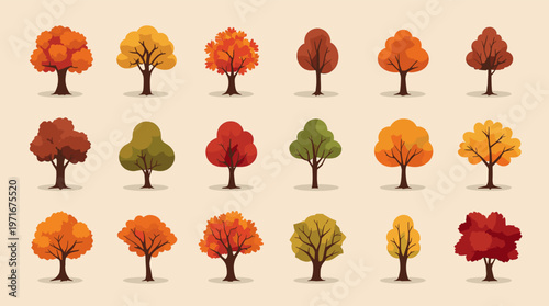 A serene and simplified illustration of an autumn tree, ideal for backgrounds or representing nature-inspired concepts.  Its minimalist style lends it