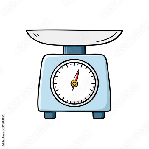 Retro kitchen scale with round dial for measuring ingredients