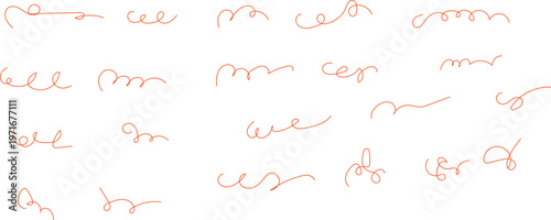 Collection of colorful hand drawn scribbles and doodles on white background