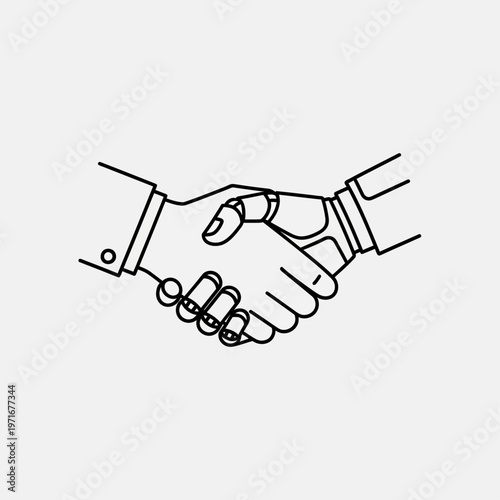 Handshake Illustration of Two Hands Clasped.