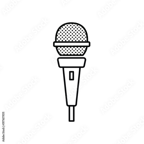 Minimalist microphone icon for audio, broadcasting, and music design.