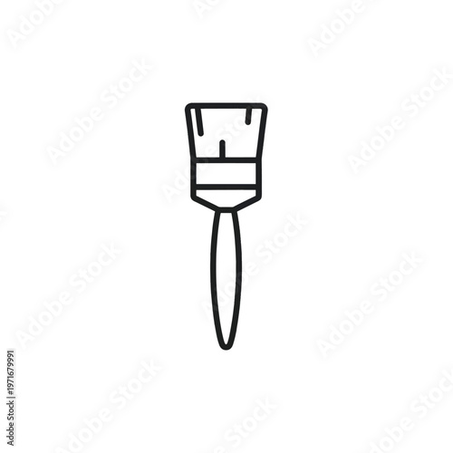 Simple illustrated paint brush icon for design projects and creative graphics.