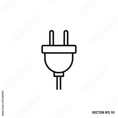 Simple vector illustration of an electrical plug icon.