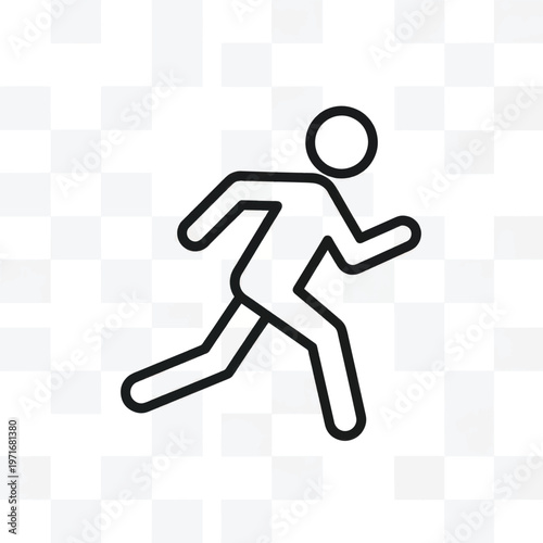 Minimalist running figure icon conveying motion and athletic activity.