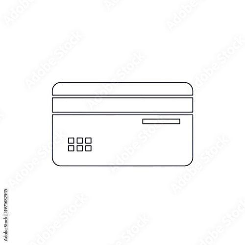 Minimal Line Art Credit Card Icon for Banking and Finance Design.