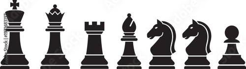 Black Chess Pieces Set