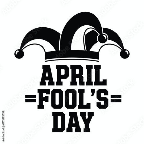 April fool's day graphic a whimsical illustration featuring a jester's cap and playful text