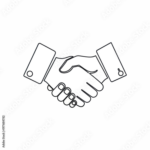 Handshake Illustration Depicting Agreement, Collaboration and Trust in a Business Context.