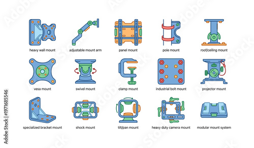 Wall and ceiling mount systems collection with various designs and features