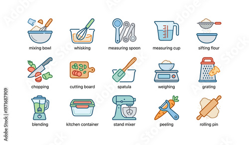 Essential kitchen tools: mixing, measuring, cutting, grating, and more